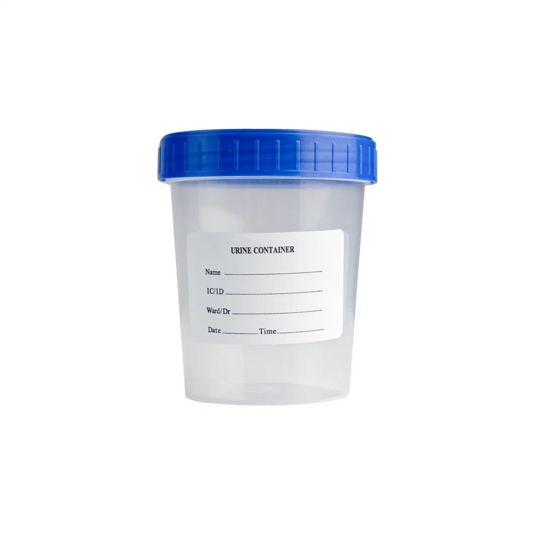 Disposable Medical PP 120ml Sterile Urine Specimen Cup Urine Container with Label