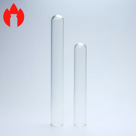 Klares rundes oder flaches Laborglas-Reagenzglas